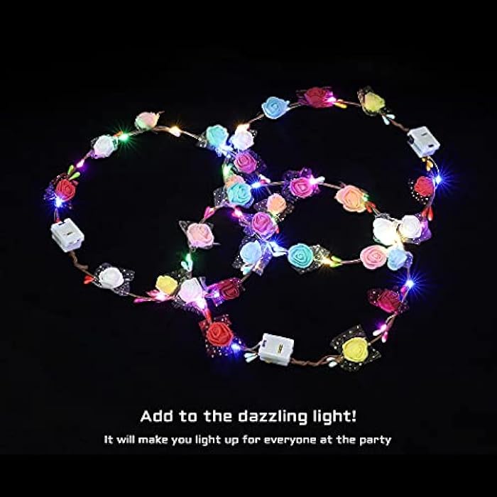 EVILD LED Light Up Headband Flower Crown (Pack of 3) - Image 2